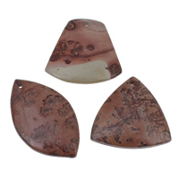 Chinese Painting Stone Pendant, natural - Approx 2mm 