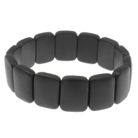 Black Stone Bracelet, Rectangle, natural Approx 7.5 Inch 