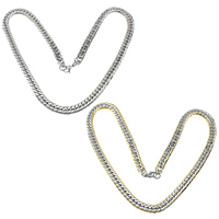 Halskette, Edelstahl, plattiert, Kandare Kette, keine, 13x9x2mm, Länge:ca. 24 ZollInch, verkauft von Strang