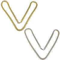 Halskette, Edelstahl, plattiert, Kandare Kette, keine, 10x7x1.5mm, Länge:ca. 24 ZollInch, verkauft von Strang
