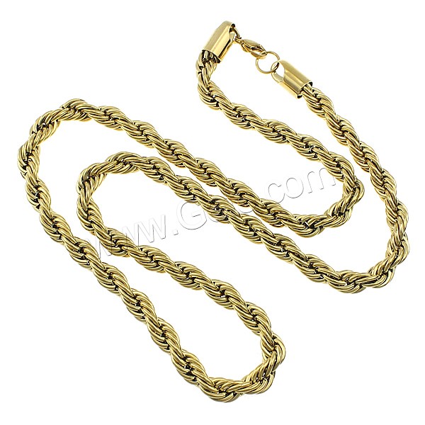 Collar de cadena de acero inoxidable, chapado en color dorado, diverso tamaño para la opción & cadena de cuerda, Vendido por Sarta