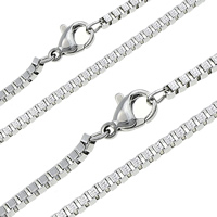 Stainless Steel Chain Necklace, plated & box chain Approx 17.5 Inch 