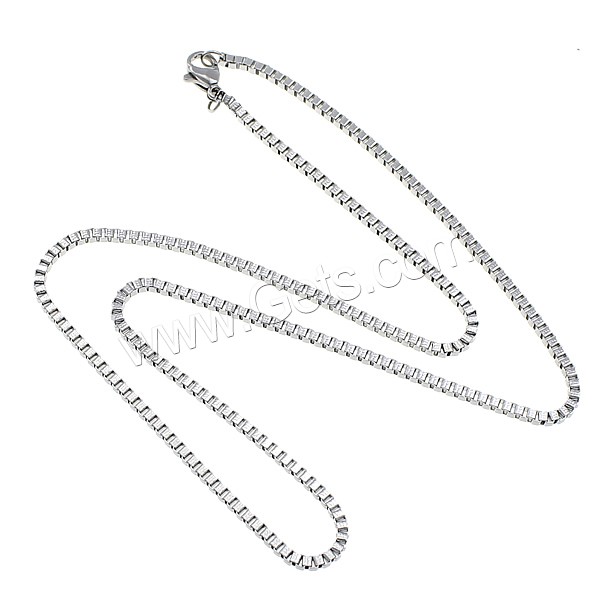 Stainless Steel Chain Necklace, plated, different size for choice & box chain, more colors for choice, Length:Approx 17.5 Inch, Sold By Strand