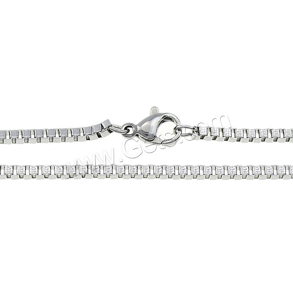 Halskette, Edelstahl, plattiert, verschiedene Größen vorhanden & Kastenkette, keine, Länge:ca. 17.5 ZollInch, verkauft von Strang