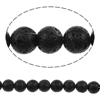Natürliche Lava Perlen, rund, verschiedene Größen vorhanden, Bohrung:ca. 0.8mm, Länge:15.5 , verkauft von Strang