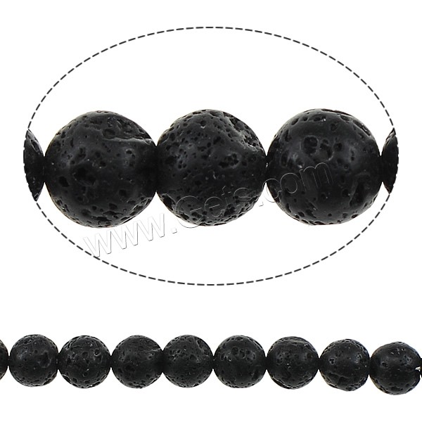 Natural Lava Beads, Round, different size for choice, Hole:Approx 0.8mm, Length:15.5 , Sold By Strand