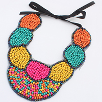Fashion Statement Necklace, Resin, with Gauze & Satin Ribbon, 90mm Approx 41.7 Inch 