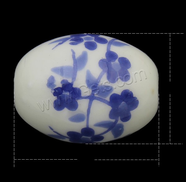 Printing Porcelain Beads, Oval, different size for choice & different designs for choice, Sold By PC