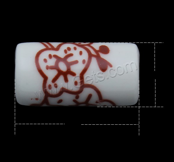 Printing Porcelain Beads, Tube, different size for choice & different designs for choice, Sold By PC
