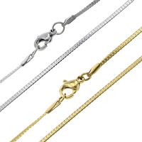 Stainless Steel Chain Necklace, plated, curb chain 1.5mm Approx 19.5 Inch 