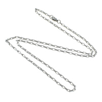Collar de cadena de acero inoxidable, cadena de rectángulo, color original, 5x2.5x1.5mm, longitud:aproximado 23 Inch, Vendido por Sarta