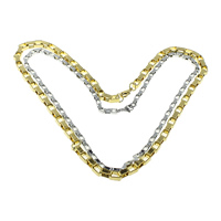 Stainless Steel Chain Necklace, plated & rectangle chain Approx 23 Inch 