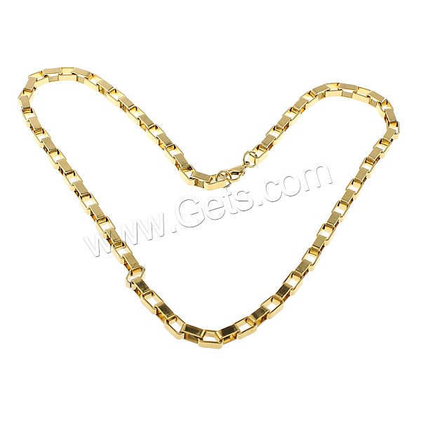 Stainless Steel Chain Necklace, plated, different size for choice & rectangle chain, more colors for choice, Length:Approx 23 Inch, Sold By Strand