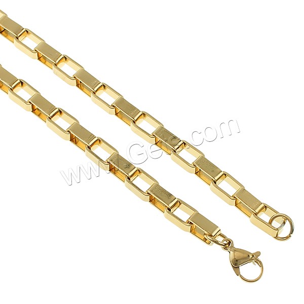 Stainless Steel Chain Necklace, plated, different size for choice & rectangle chain, more colors for choice, Length:Approx 23 Inch, Sold By Strand