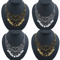 Rhinestone Zinc Alloy Necklace, with 1.5Inch extender chain, plated, twist oval chain & with rhinestone 72mm Approx 19.6 Inch 