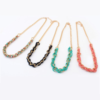 Glass Seed Beads Necklace, Zinc Alloy, with Glass Seed Beads, with 1.5Inch extender chain, rose gold color plated, twist oval chain 10mm Approx 19.6 Inch 
