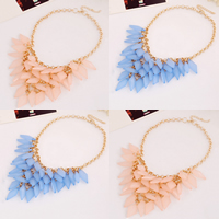 Fashion Statement Necklace, Zinc Alloy, with Resin, with 1.5Inch extender chain, rose gold color plated, rolo chain 170mm Approx 18.5 Inch 