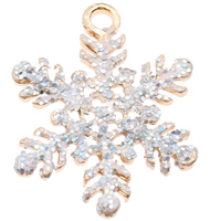 Zinc Alloy Christmas Pendants, with Plastic Sequin, Snowflake, gold color plated Approx 1mm 