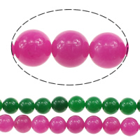 Gefärbte Jade Perlen, gefärbter Marmor, rund, keine, 12mm, Bohrung:ca. 1.2mm, Länge:ca. 14 ZollInch, 31PCs/Strang, verkauft von Strang