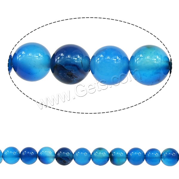 Abalorios de Ágata Azul, Esférico, más tamaños para la opción, agujero:aproximado 1-1.5mm, longitud:aproximado 15.5 Inch, Vendido por Sarta