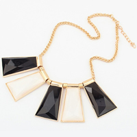 Fashion Statement Necklace, Zinc Alloy, with Resin, with 1.5Inch extender chain, rose gold color plated, twist oval chain & faceted, 50mm Approx 17.7 Inch 