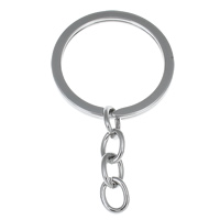 Porte-clés en alliage de zinc, fer, Placage de couleur platine 25mm, Vendu par PC