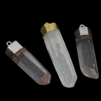 Clear Quartz Pendant, with Brass, natural, mixed, 8-80mm Approx 