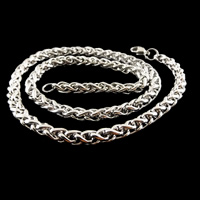 Collar de cadena de acero inoxidable, cadena de trigo & diverso tamaño para la opción, color original, longitud:aproximado 20 Inch, Vendido por Sarta