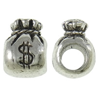 Zinc Alloy European Beads, Money Bag, plated, without troll nickel, lead & cadmium free Approx 4.5mm, Approx 