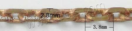 Латунная цепочка с овальными звеньями, Латунь, Другое покрытие, Овальный цепь, Много цветов для выбора, не содержит кадмий, 3.8x2.8x0.7mm, 100м/Strand, продается Strand