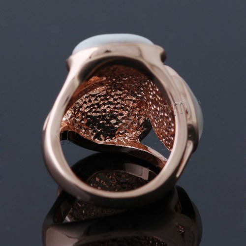 Cats Eye Zinc Alloy Finger Ring, with Cats Eye, rose gold color plated, different size for choice, 23x25mm, Sold By PC
