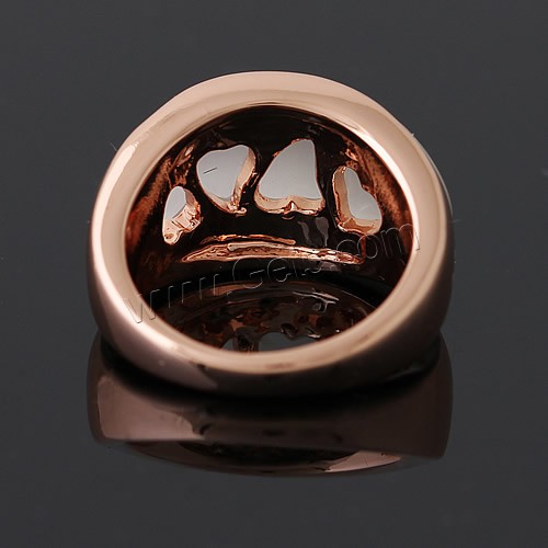 Cats Eye Zinc Alloy Finger Ring, with Cats Eye, rose gold color plated, different size for choice, 28x13mm, Sold By PC