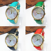 Unisex Wrist Watch, Zinc Alloy, with PU Leather & Glass, Chinese movement, plated, adjustable 20mm Approx 9 Inch 