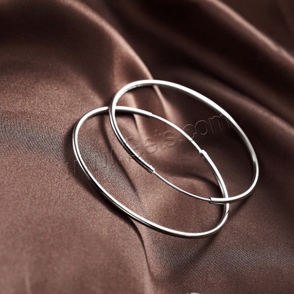 Sterling Silver Hoop Earring, 925 Sterling Silver, different size for choice, Sold By Pair