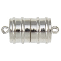 Brass Magnetic Clasp, Column, platinum color plated, single-strand, nickel, lead & cadmium free Approx 2mm 