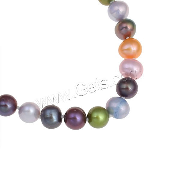 Natural Freshwater Pearl Necklace, brass clasp, Potato, different length for choice & different styles for choice, multi-colored, 8-9mm, Sold By Strand