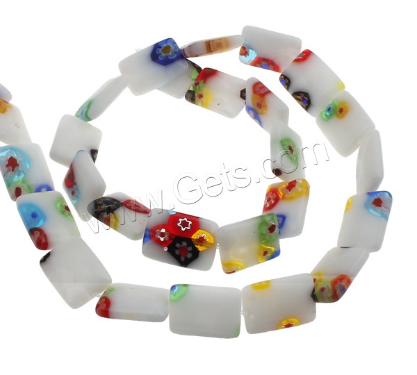 Millefiori Glass Beads, Rectangle, handmade, different size for choice, Hole:Approx 1mm, Length:Approx 15.7 Inch, Sold By Strand