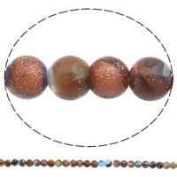 Goldsand Millefiori Glass Beads, Round, handmade Approx 1mm Approx 14.5 Inch 