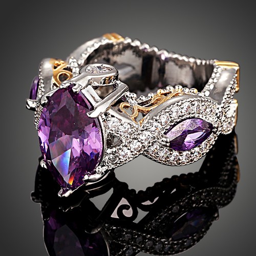 cristal anillo de dedo de latón, metal, con Cristal, chapado, diverso tamaño para la opción & facetas & con diamantes de imitación, 28x16mm, Vendido por UD