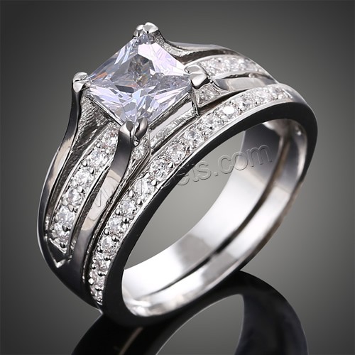 cristal anillo de dedo de latón, metal, con Cristal, chapado en color de platina, diverso tamaño para la opción & facetas & con diamantes de imitación, 10x6.5mm, Vendido por UD