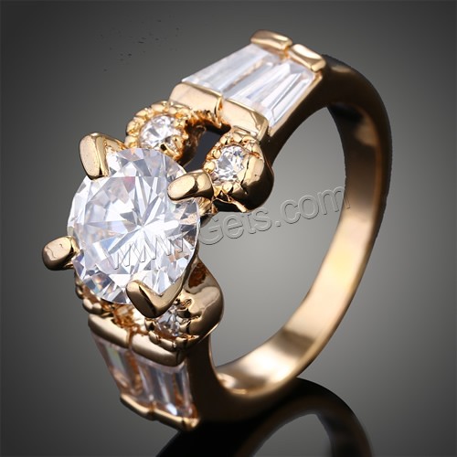 Хрустальное латунное палец кольцо, Латунь, с Кристаллы, плакирован золотом, разный размер для выбора & граненый & со стразами, 8x21mm, продается PC