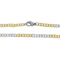 Collar de cadena de acero inoxidable, chapado, cadena de Marinero & 2-tono, 7x3.5x0.5mm, longitud:aproximado 22 Inch, Vendido por Sarta
