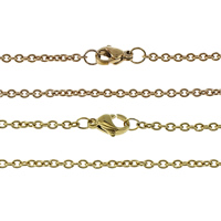 ステンレススチールのネックレスチェーン, ステンレス, メッキ, 楕円形の鎖, 無色 長さ:約 18 インチ, 売り手 ストランド