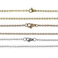 ステンレススチールのネックレスチェーン, ステンレス, メッキ, 楕円形の鎖, 無色 長さ:約 20 インチ, 売り手 ストランド