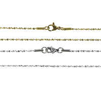 Мода нержавеющей стали ожерелье цепь, нержавеющая сталь, Другое покрытие, Много цветов для выбора, 1.2mm, длина:Приблизительно 18 дюймовый, продается Strand