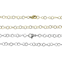 Mode Edelstahl Halskette Kette, plattiert, Rundgliederkette, keine, 5x5x0.5mm, Länge:ca. 18 ZollInch, verkauft von Strang