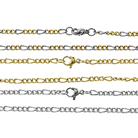 Fashion Stainless Steel Necklace Chain, plated, figaro chain Approx 20 Inch 