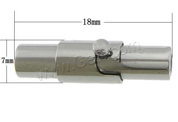 Runder Edelstahl Magnetverschluss, Rohr, plattiert, Kundenindividuell, keine, 18x7mm, Bohrung:ca. 4mm, verkauft von PC