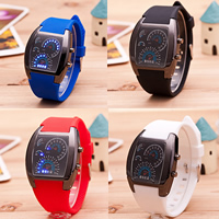 LED Light Watch, Zinc Alloy, with Glass & Silicone, Chinese movement, plated, Unisex & adjustable 40mm, 20mm Approx 9.4 Inch 