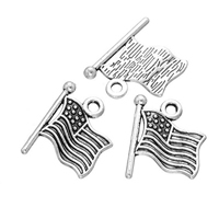 Bijoux pendentifs en Zinc alliage , alliage de zinc, drapeau, Plaqué de couleur d'argent Environ 2.1mm, Vendu par PC
